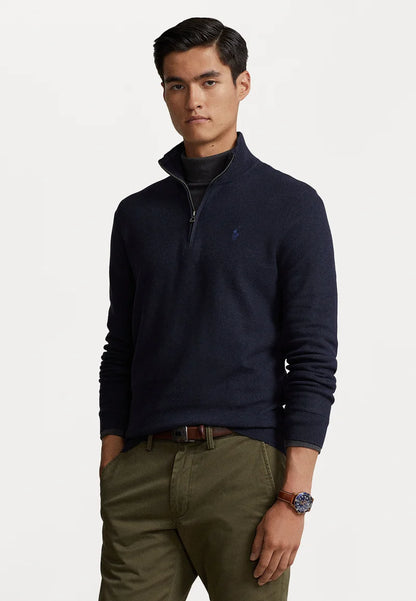 Knit Cotton Quarter-Zip Sweater