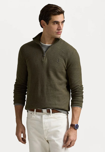 Knit Cotton Quarter-Zip Sweater