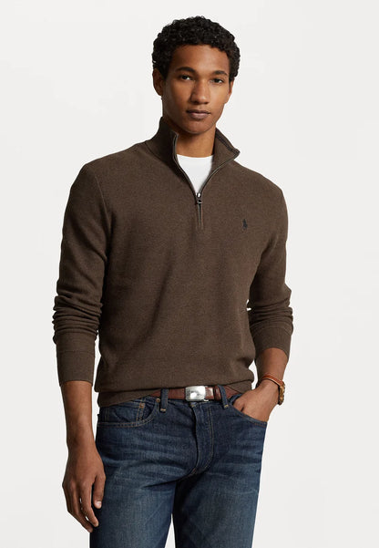 Knit Cotton Quarter-Zip Sweater